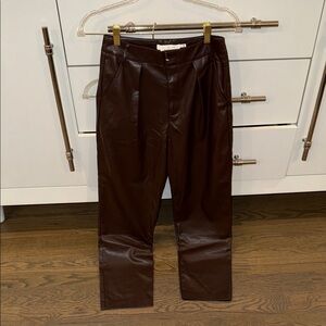 Mustard Seed Brown Leather Pants